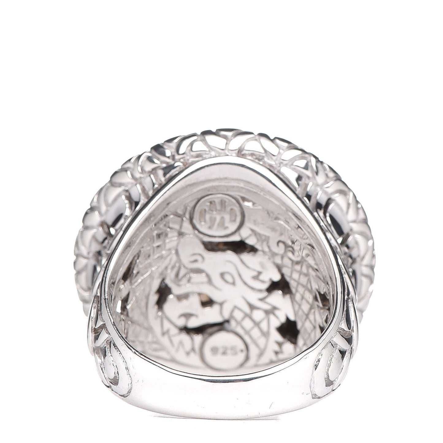Sterling Silver Diamond Naga Round Ring 54 7