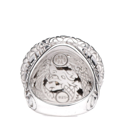 John Hardy Sterling Silver Diamond Naga Round Ring 54 7 4 of 6
