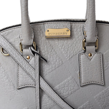 Burberry Heritage Grain Check Embossed Small Orchard Bowling Bag Pale Grey 8 of 18
