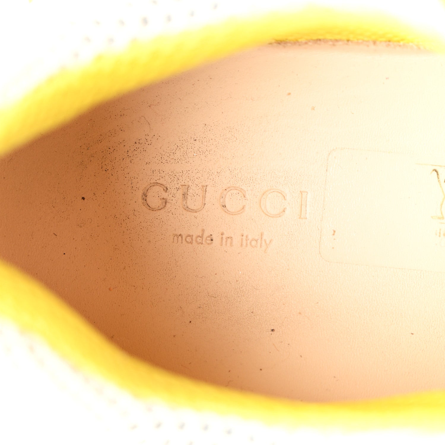 Gucci X SEGA Metallic Calfskin Mesh Removable Crystals Womens Flashtrek Sneakers 36.5 Oro Vecchio 7 of 7