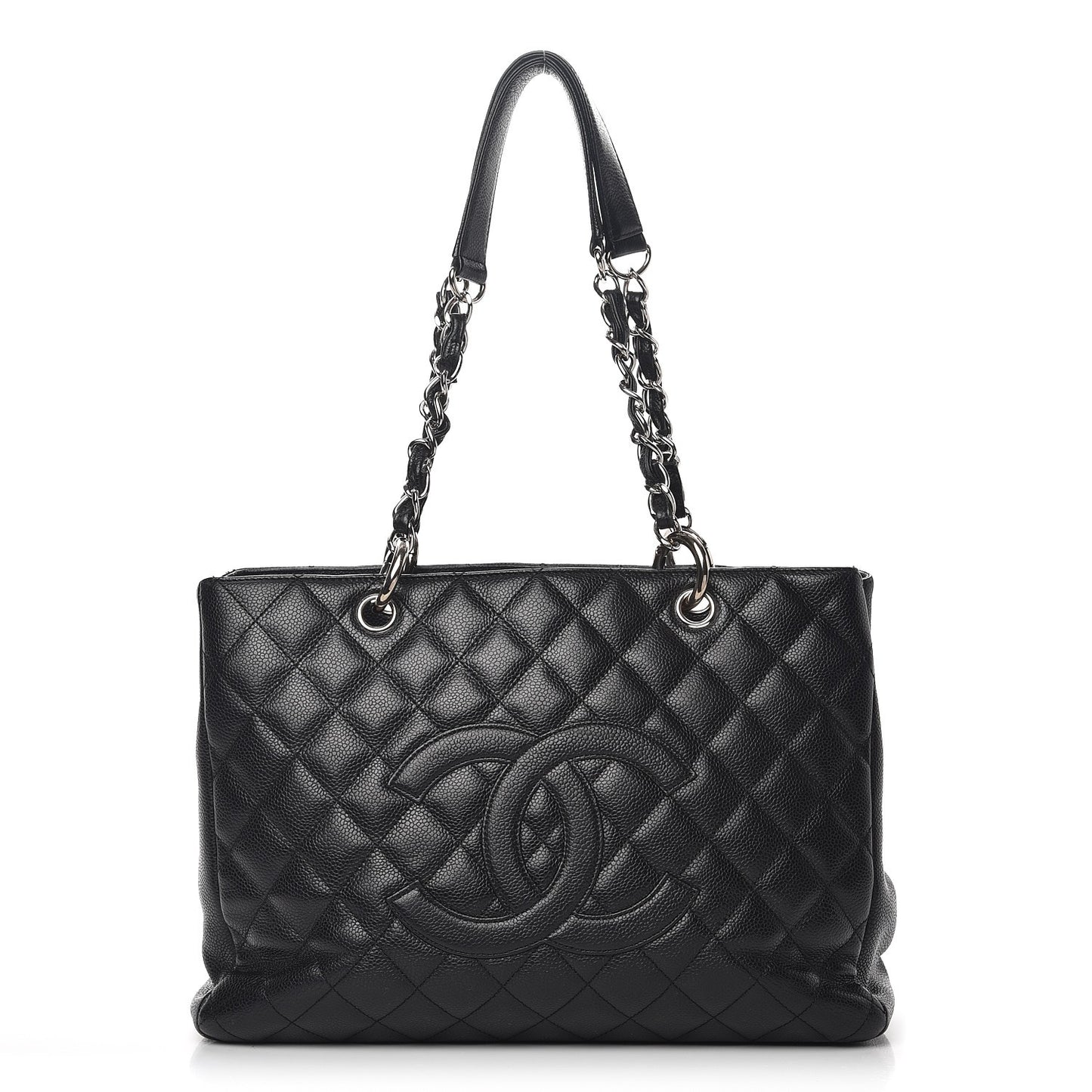Caviar Quilted Grand Shopping Tote GST Black
