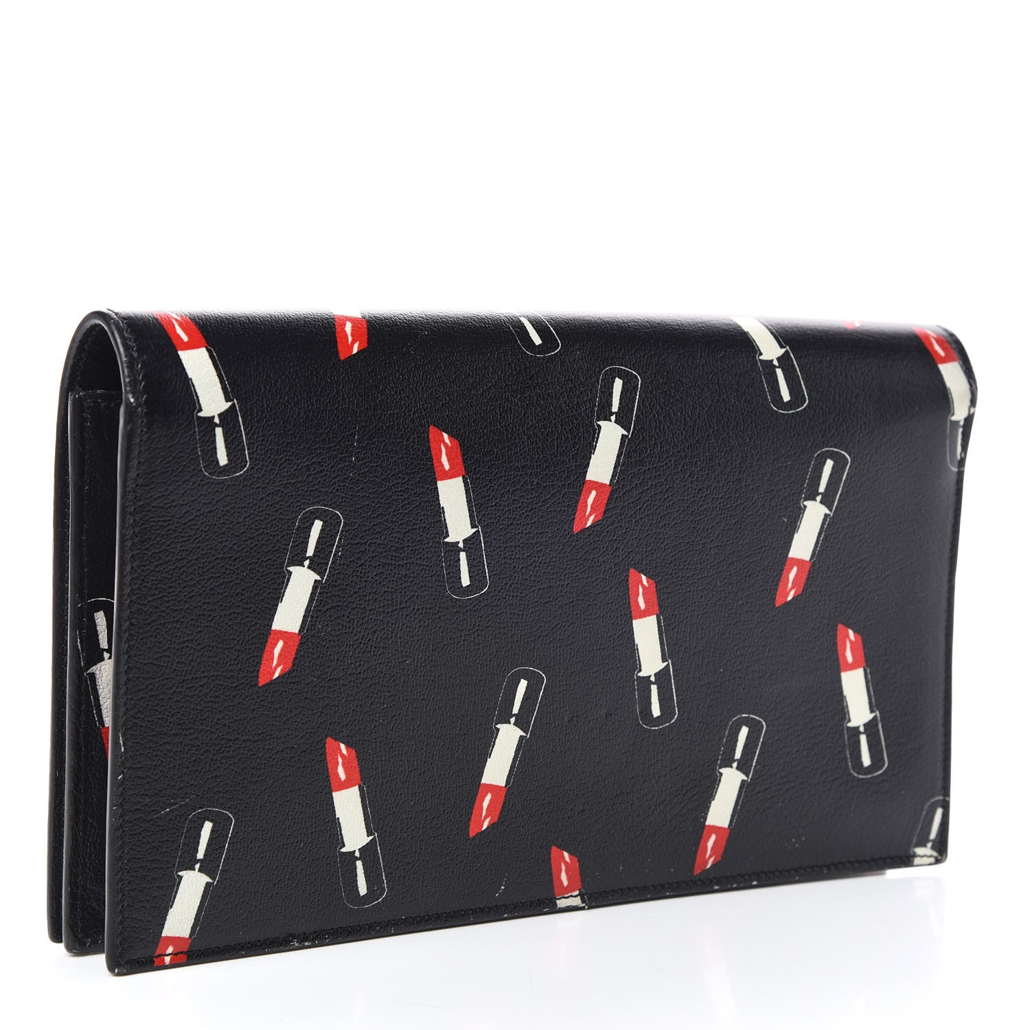 Saint Laurent Calfskin Lipstick Print Classic Monogram Kate Clutch Black 3 of 9
