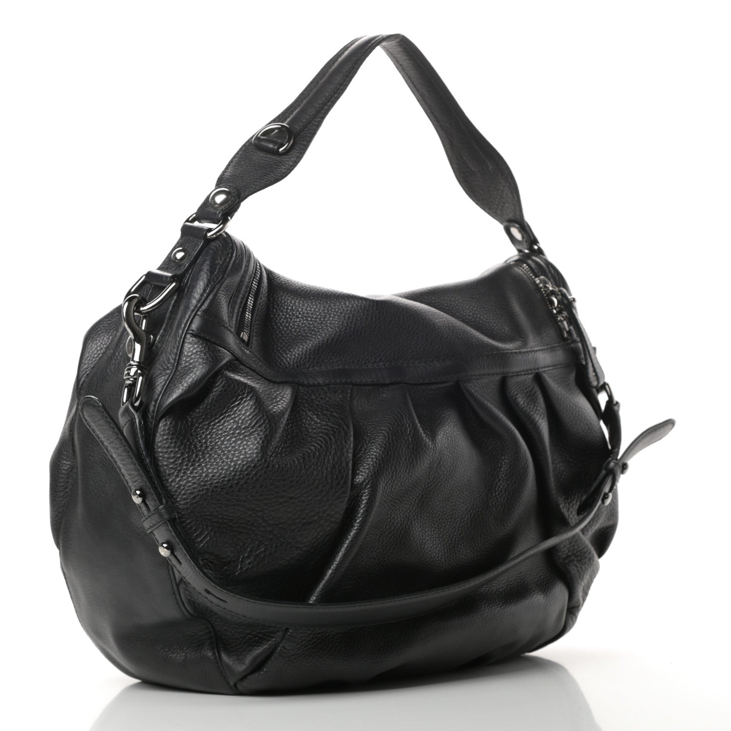 Gucci Pebbled Calfskin Medium Icon Bit Shoulder Bag Black 3 of 11