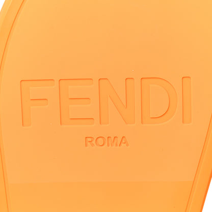 Fendi Raffia Rubber FF Woven Reflections Crisscross Slide Sandals 38 Arancio Clementina 7 of 10