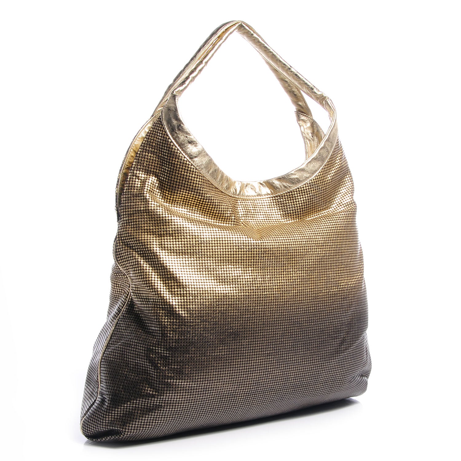 Chanel Metallic Perforated Lambskin Hollywood Hobo Gold 3 of 7