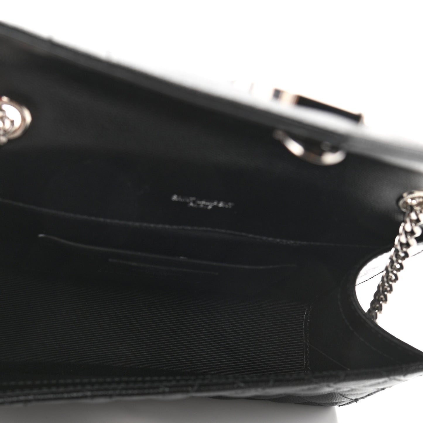 Grain De Poudre Textured Mixed Matelasse Triquilt Small Monogram Satchel Black