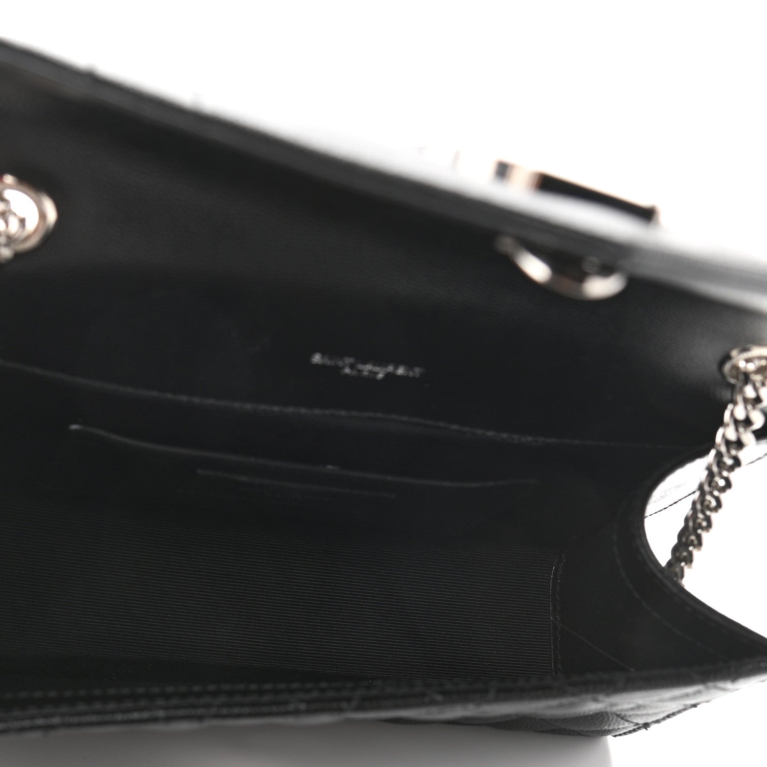 Saint Laurent Grain De Poudre Textured Mixed Matelasse Triquilt Small Monogram Satchel Black 5 of 12