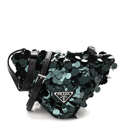 Prada Paillettes Vitello Triangle Crossbody Bottiglia 1 of 11