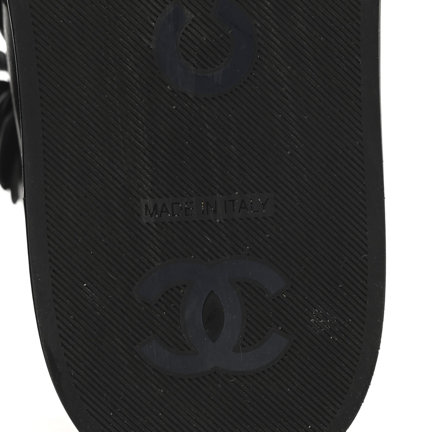 Chanel Calfskin Camellia High Top Sneakers 38.5 Navy 7 of 9