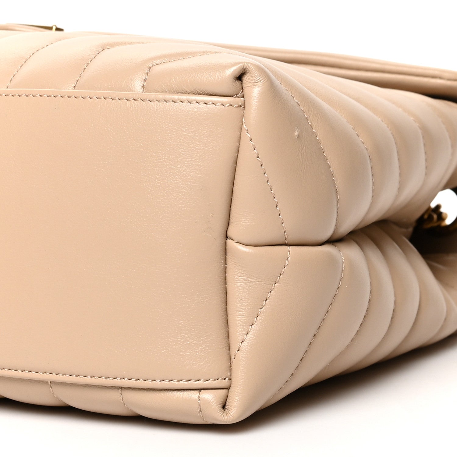 Saint Laurent Calfskin Y Quilted Monogram Medium Loulou Chain Satchel Dark Beige 11 of 14