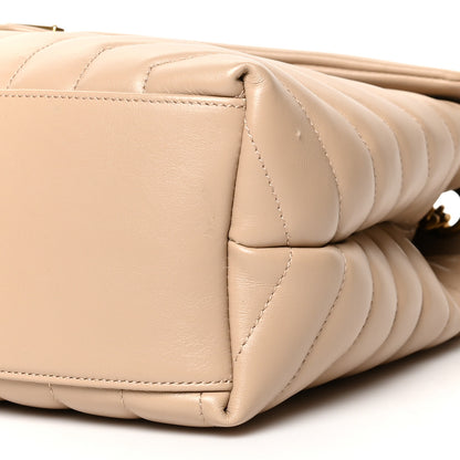 Saint Laurent Calfskin Y Quilted Monogram Medium Loulou Chain Satchel Dark Beige 11 of 14