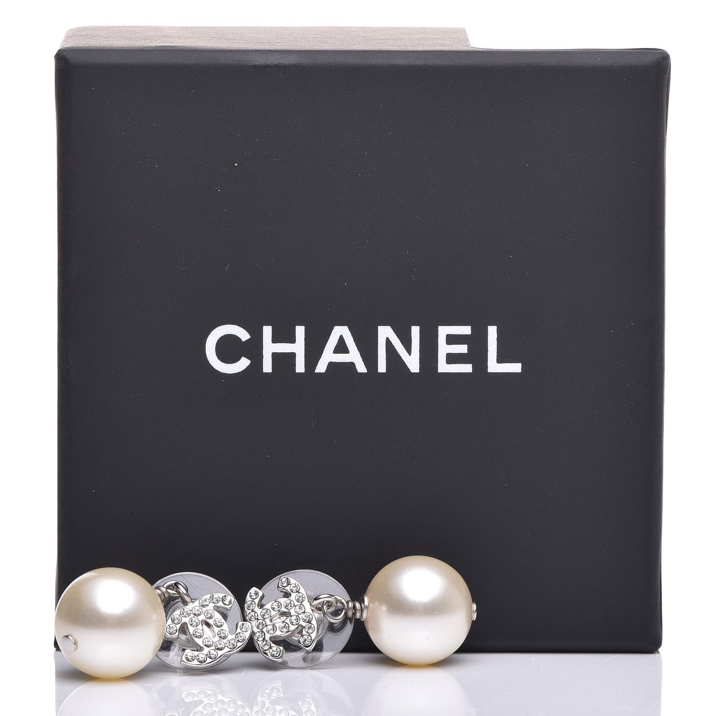 Crystal Pearl CC Drop Earrings