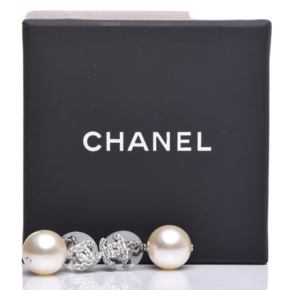 Chanel Crystal Pearl CC Drop Earrings 4 of 4