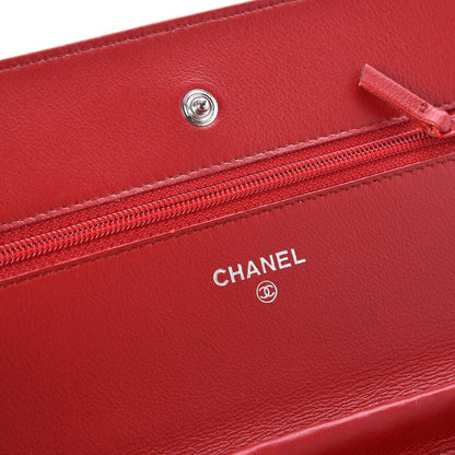 Chanel Caviar Timeless CC Wallet On Chain WOC Red 6 of 9