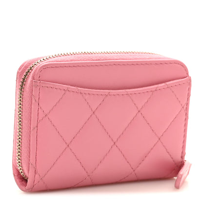 Chanel Lambskin Quilted Zip Around Coin Purse Light Pink 3 of 7