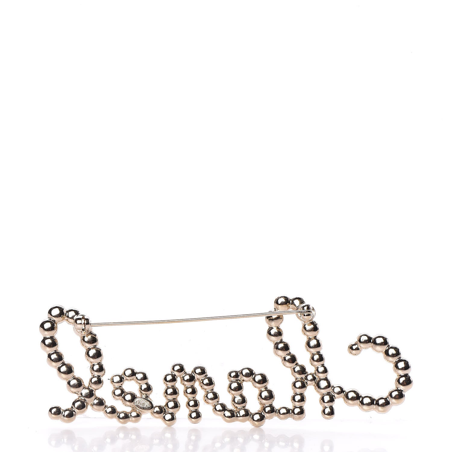 Chanel Metal Glass Swirling Pearls Brooch Pin Gold 3 of 5