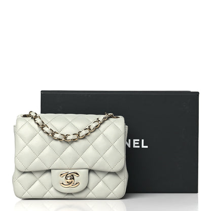 Chanel Lambskin Quilted Mini Square Flap Grey 11 of 11
