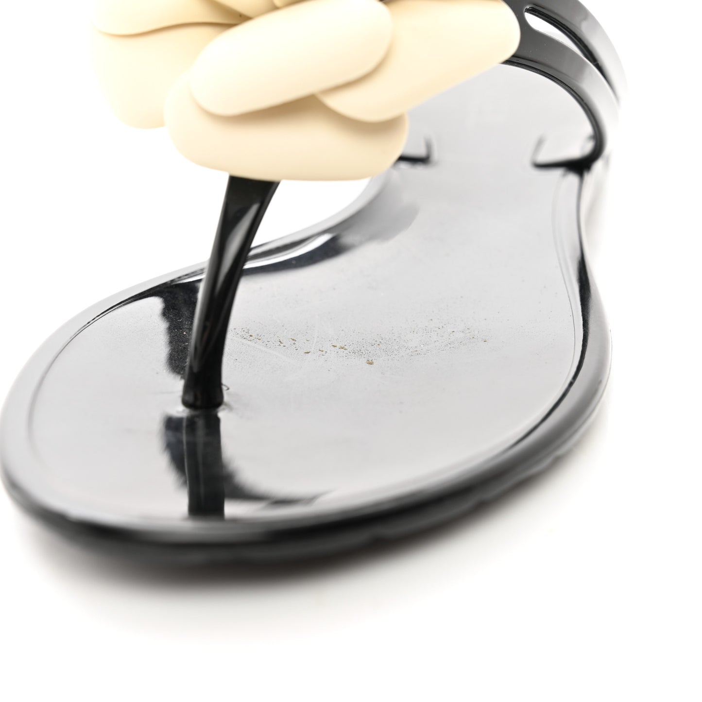 Jelly Camellia Thong Sandals 35 Black Ivory