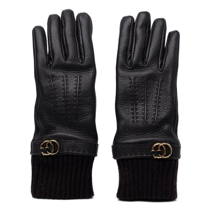 Gucci Nappa Cashmere Gloves 7.5 Dark Brown 1 of 5