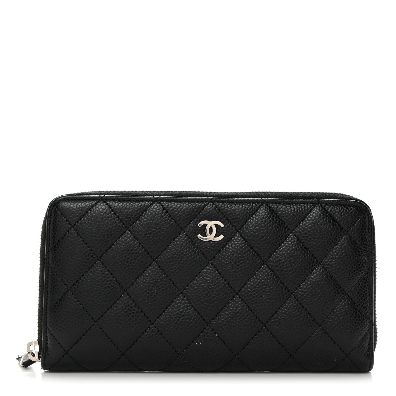 Chanel Caviar Quilted Large Gusset Zip Around Wallet Black 1 of 10