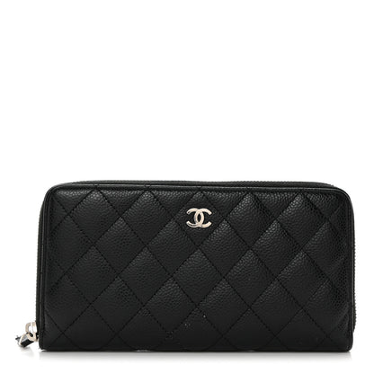 Chanel Caviar Quilted Large Gusset Zip Around Wallet Black 1 of 10