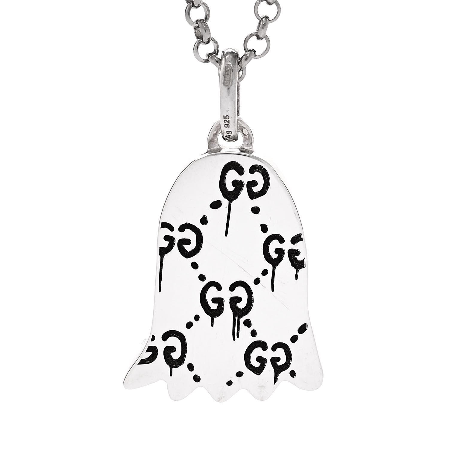 Gucci Sterling Silver Enamel GucciGhost Ghost Pendant Necklace Red 4 of 6