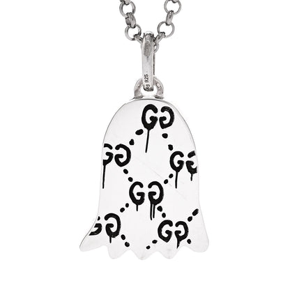 Gucci Sterling Silver Enamel GucciGhost Ghost Pendant Necklace Red 4 of 6