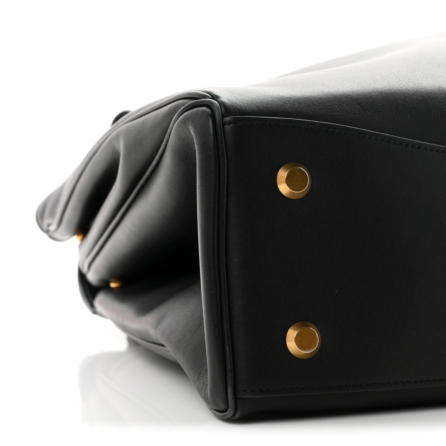 Smooth Calfskin Large Rodeo Top Handle Handbag Black