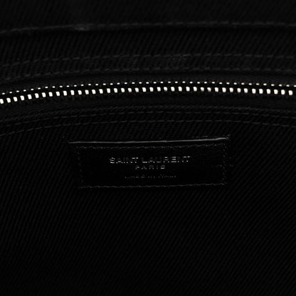 Saint Laurent Linen Calfskin Rive Gauche Tote Black 6 of 9