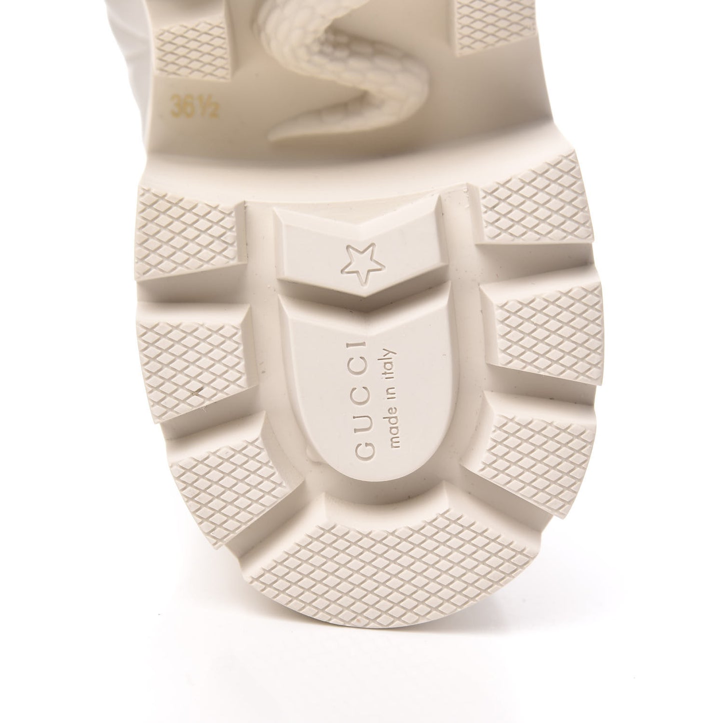 Calfskin Nappa Rhombus Quilted Trip Ankle Boots 36.5 Great White
