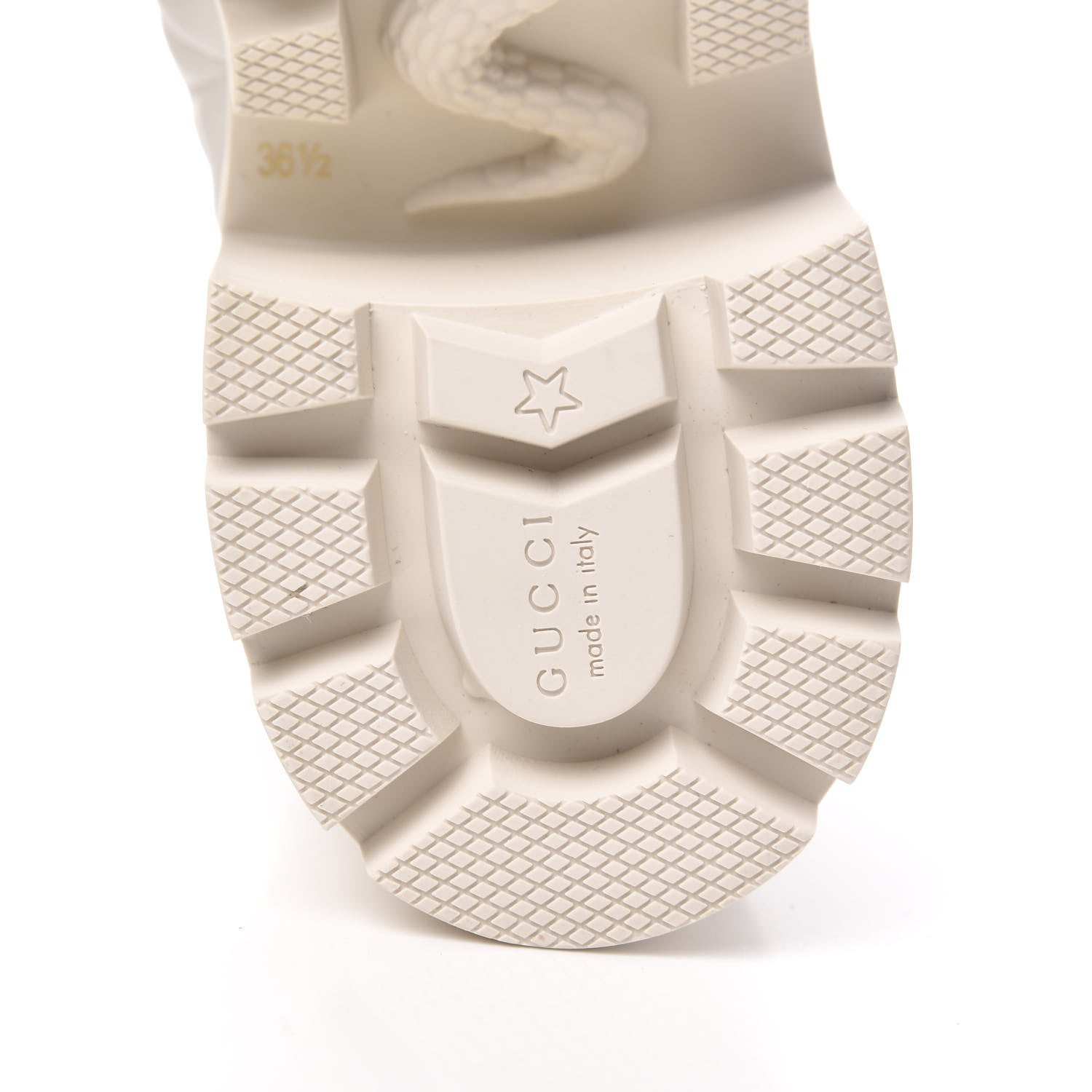 Gucci Calfskin Nappa Rhombus Quilted Trip Ankle Boots 36.5 Great White 6 of 9