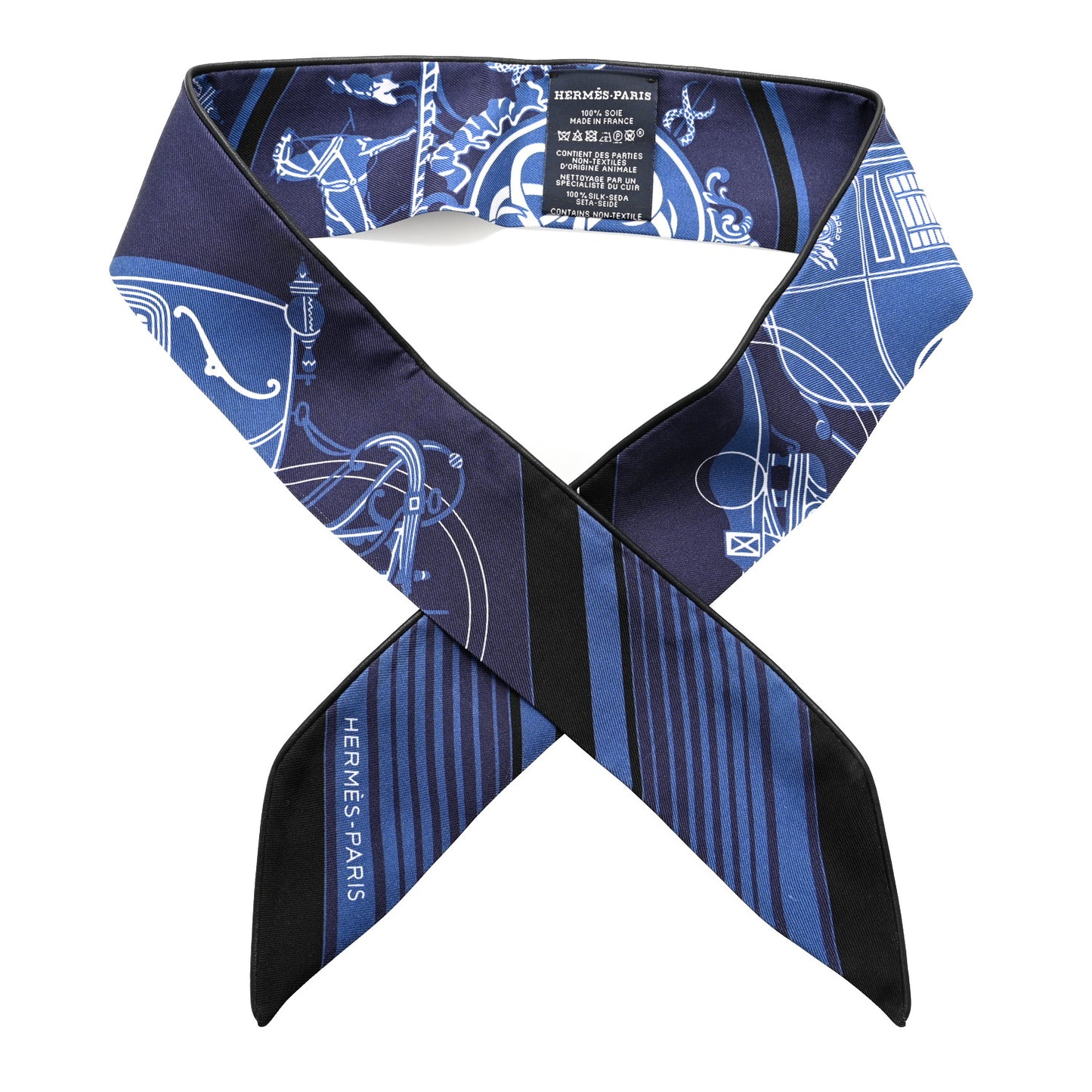 Silk Ex-Libris Forever Twilly Black Marine White