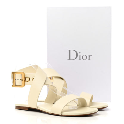 Christian Dior Calfskin D-Dior Sandals 37.5 White 10 of 10