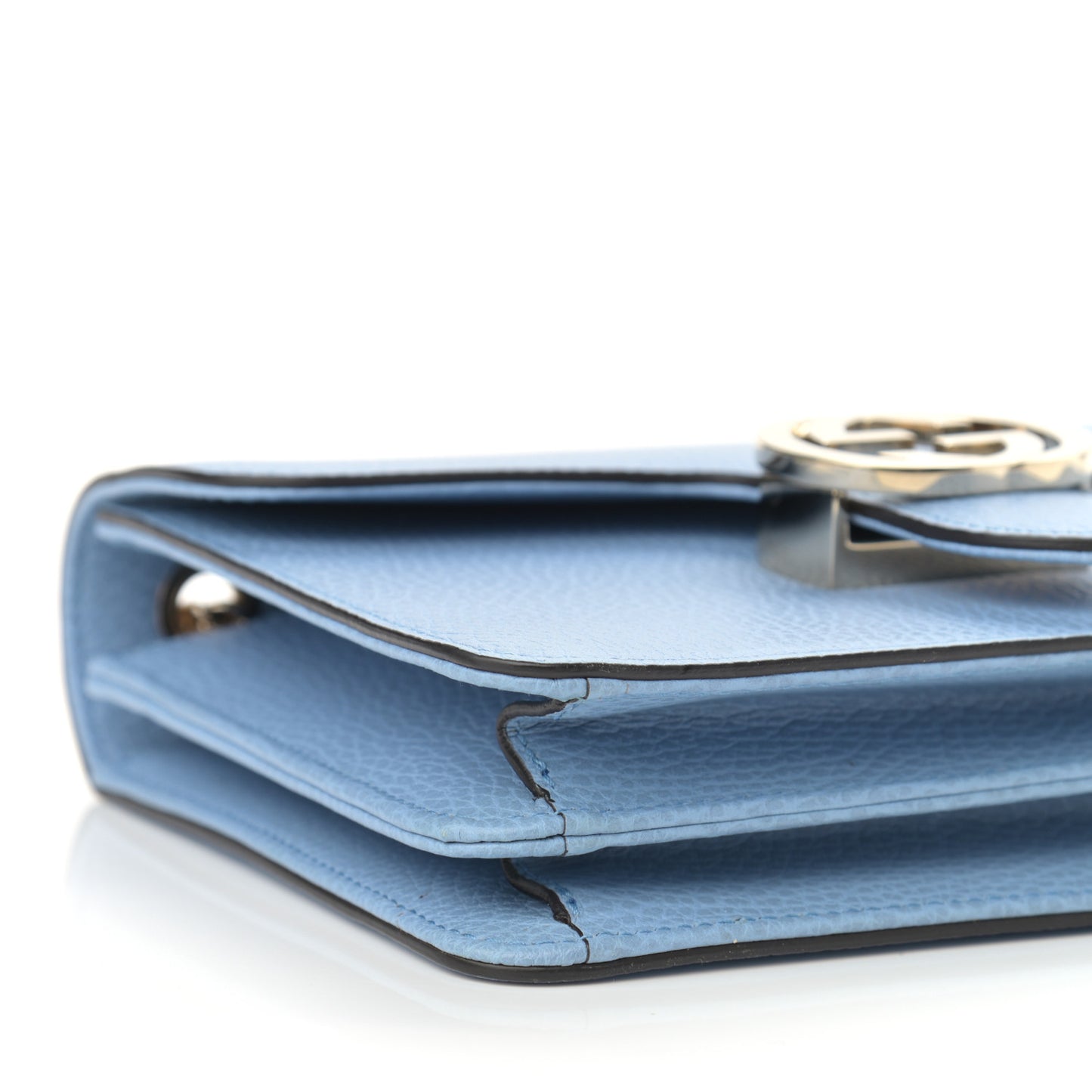 Dollar Calfskin Small Interlocking G Shoulder Bag Mineral Blue