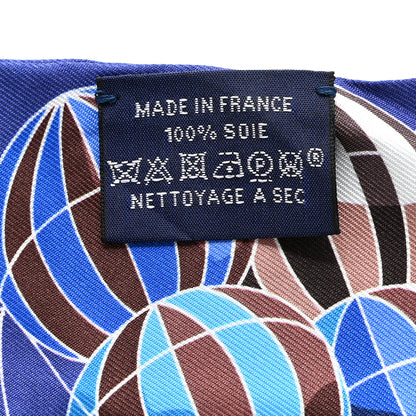 Hermes Silk Les Folies Du Ciel Twilly Marine Marron Glace White 3 of 7