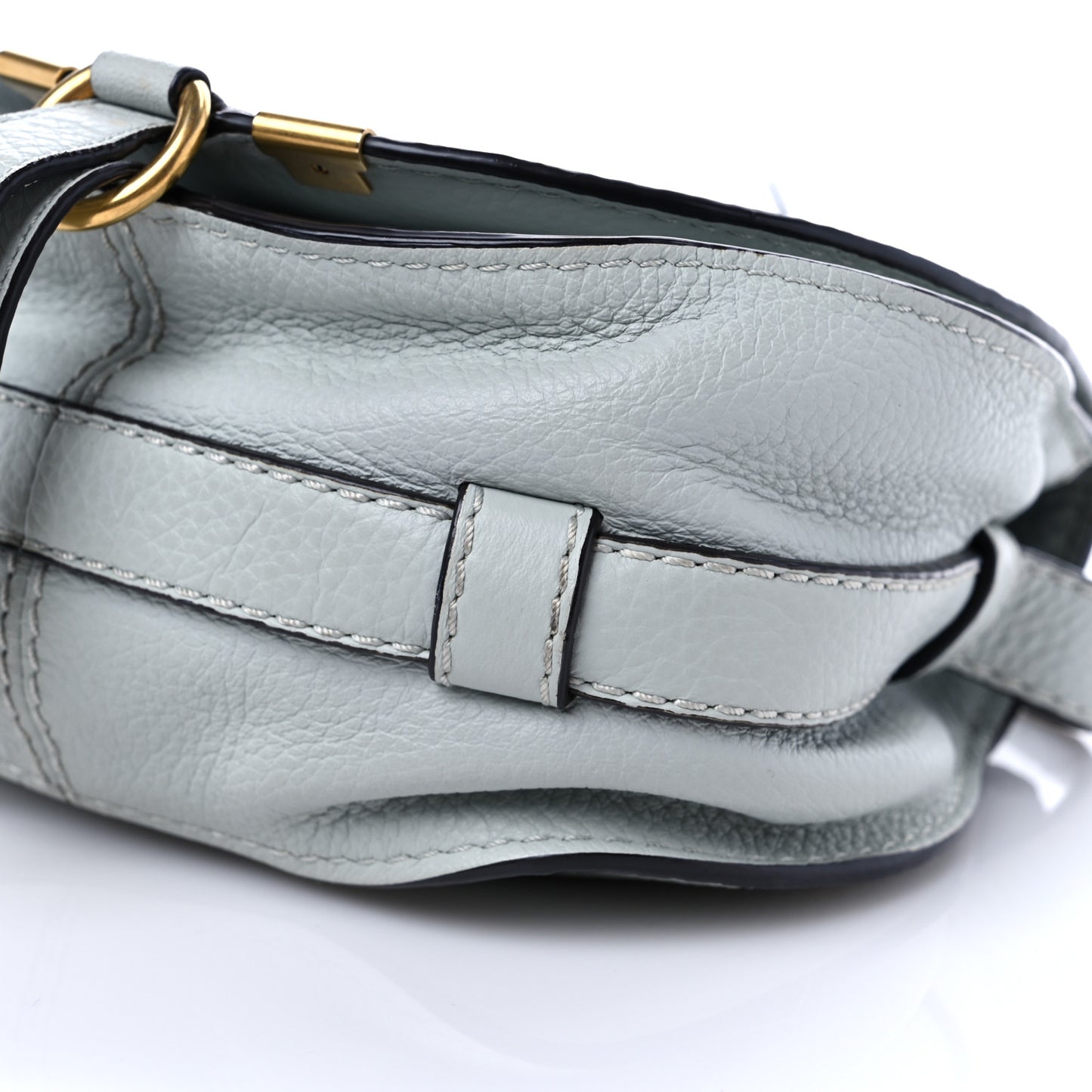Calfskin Mini Marcie Round Crossbody Bag Light Cloud