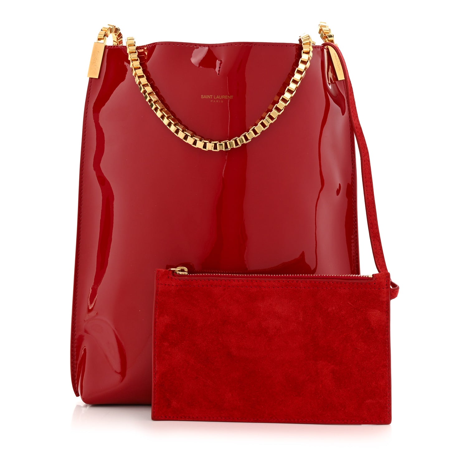 Patent Calfskin Small Suzanne Hobo Red