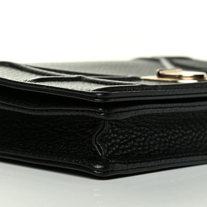 Christian Dior Grained Calfskin Diorama Wallet on Chain Pouch Black 6 of 8