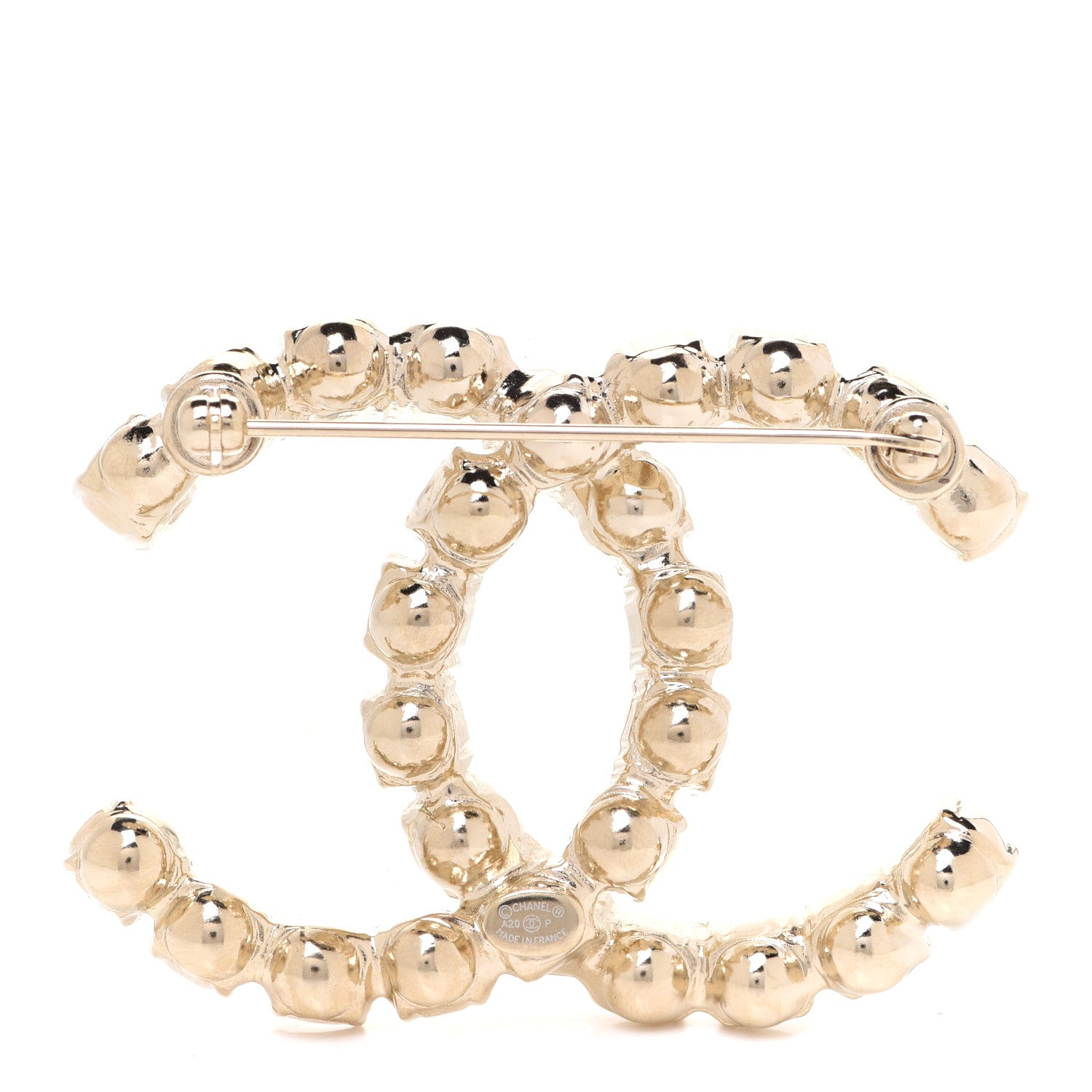 Chanel Crystal Coco's Pearls CC Brooch Light Gold 3 of 5