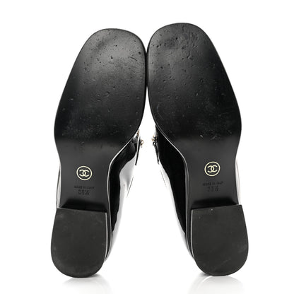 Chanel Patent Calfskin CC Chain Mocassin Loafers 38.5 Black 5 of 12
