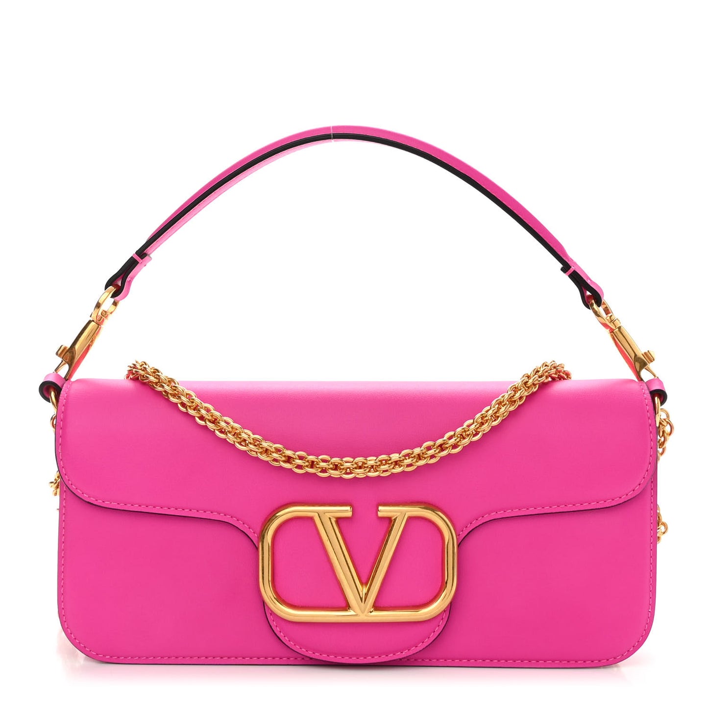 Calfskin Vlogo Loco Shoulder Bag Pink PP