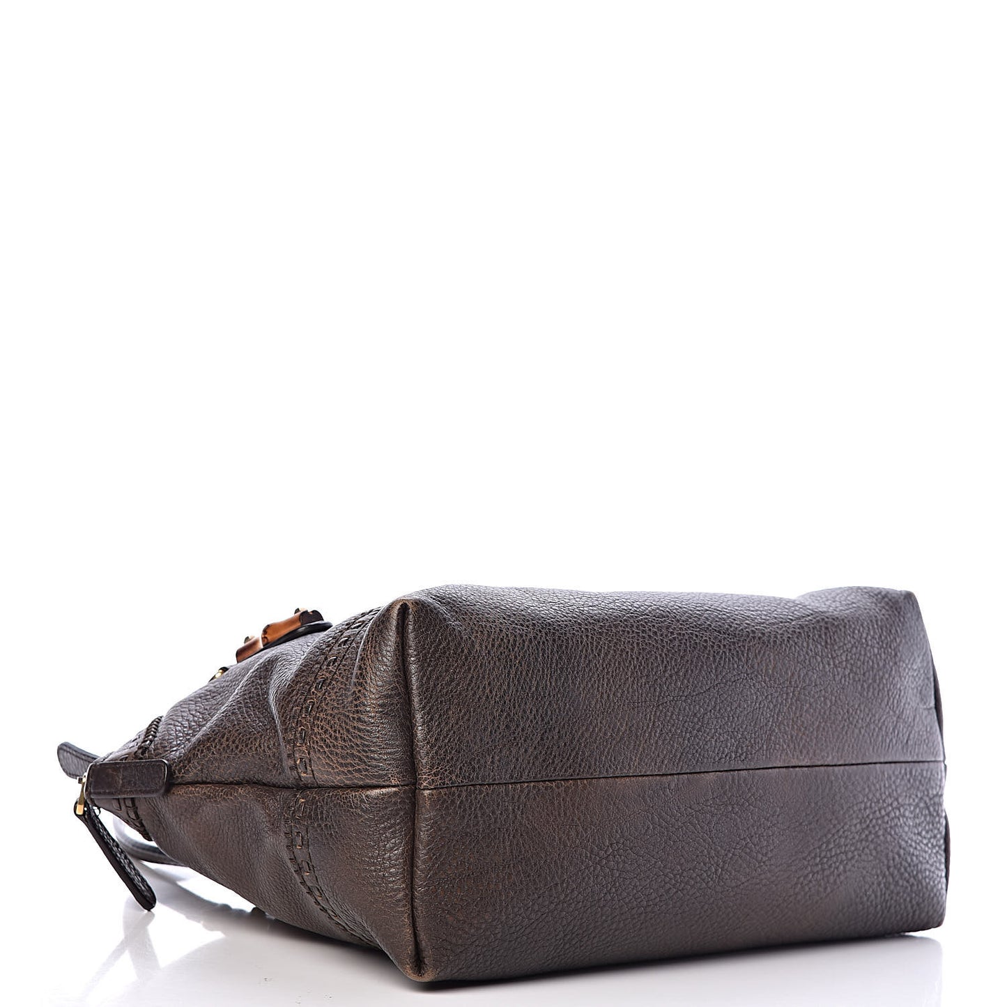 Calfskin Laidback Crafty Dome Satchel Dark Brown