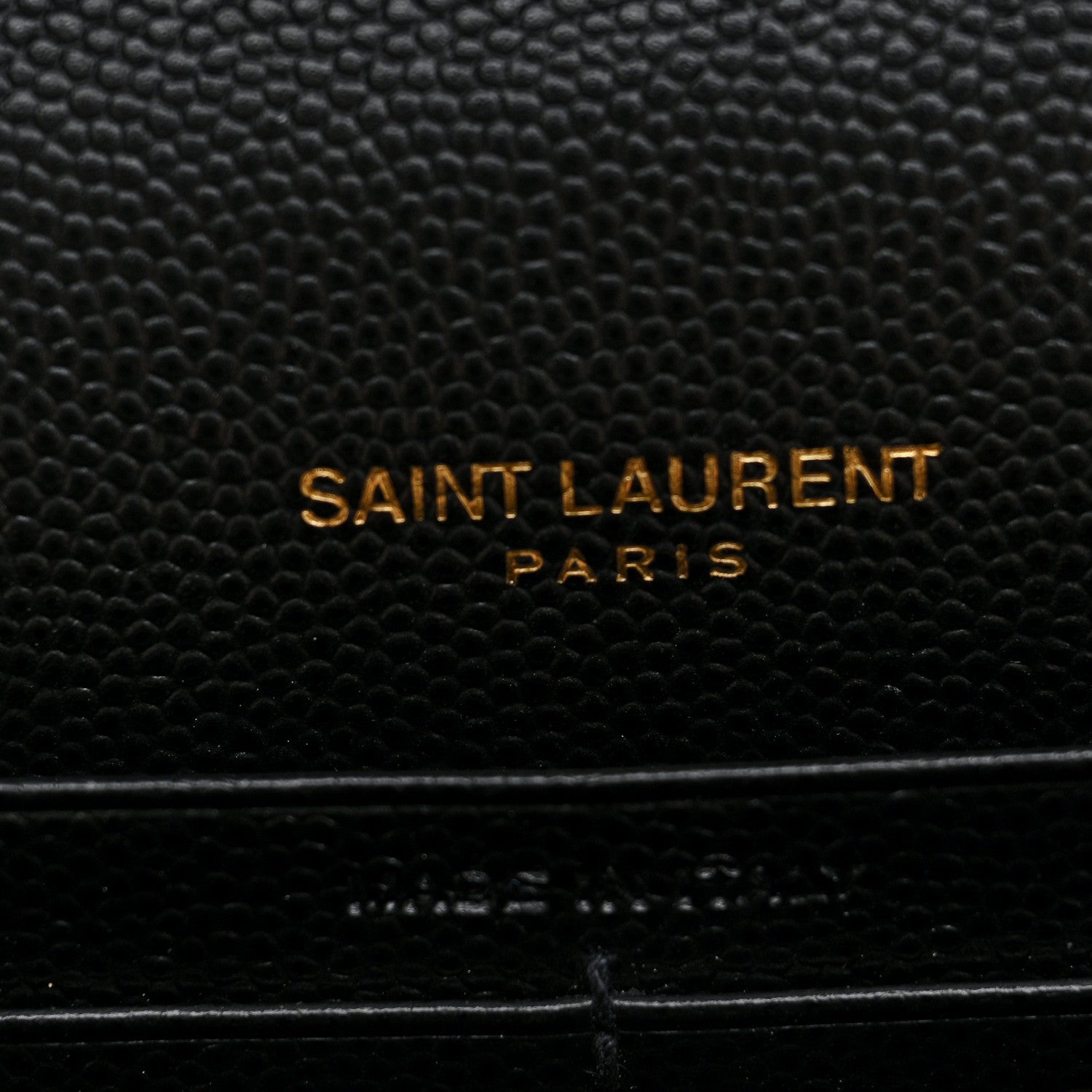 Saint Laurent Grain De Poudre Matelasse Chevron Monogram Chain Wallet Black 6 of 9
