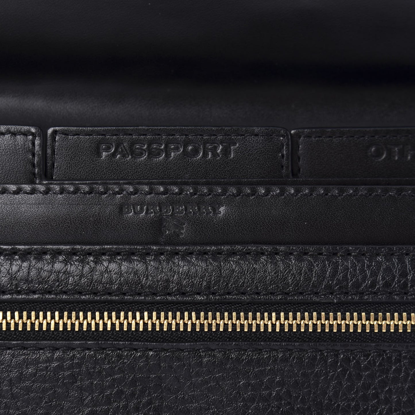 Grain Calfskin Continental Travel Wallet Black
