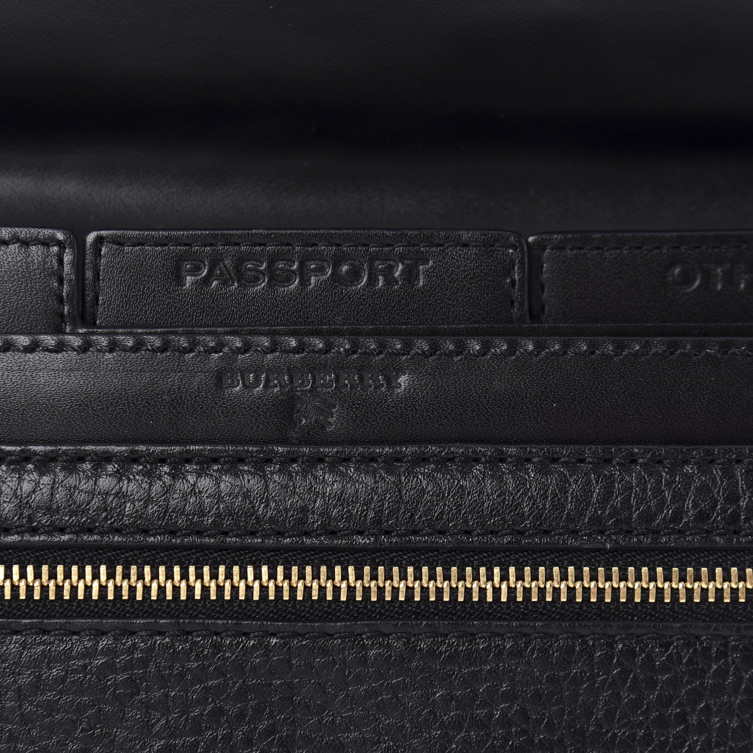 Burberry Grain Calfskin Continental Travel Wallet Black 8 of 9