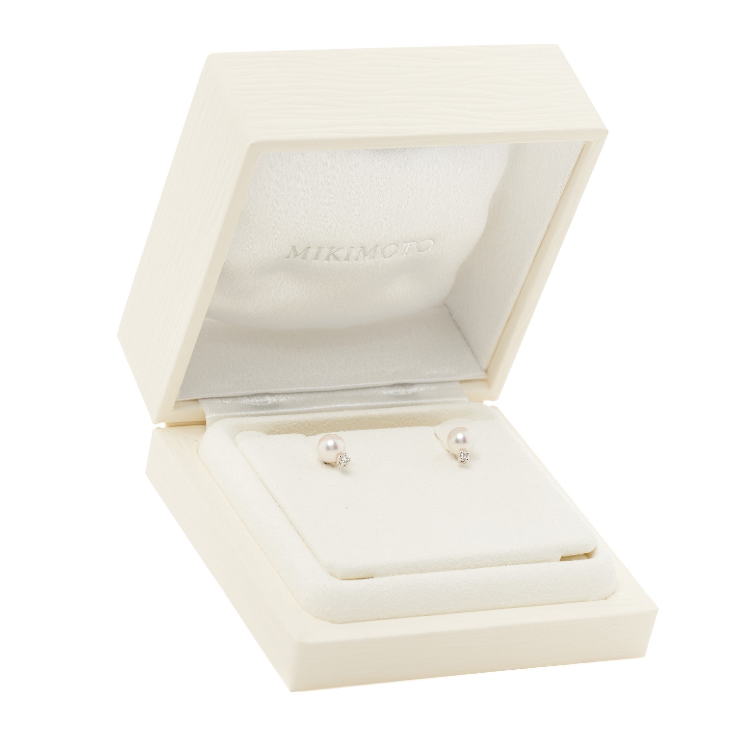 Mikimoto 18K White Gold Diamond 6-6.5mm Pearl Stud Earrings 6 of 6