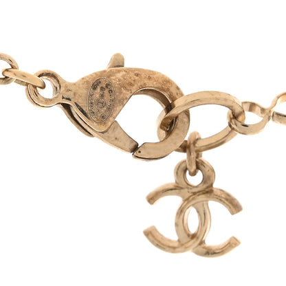 Chanel Pearl Crystal Resin CC Necklace Pink Gold White 4 of 5