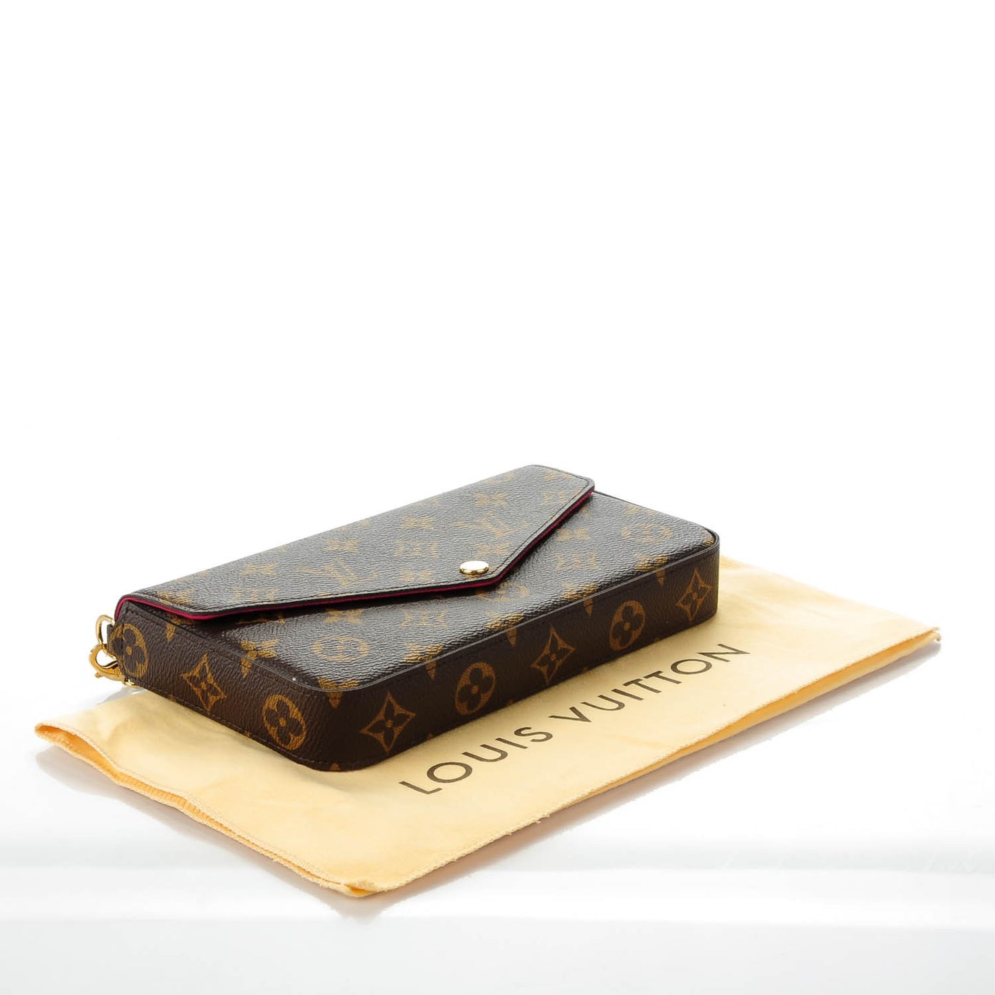 Monogram Pochette Felicie Chain Wallet Fuchsia