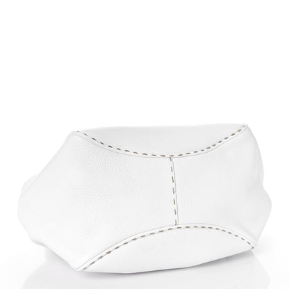 Fendi Calfskin Romano Selleria Small Bucket White 4 of 11