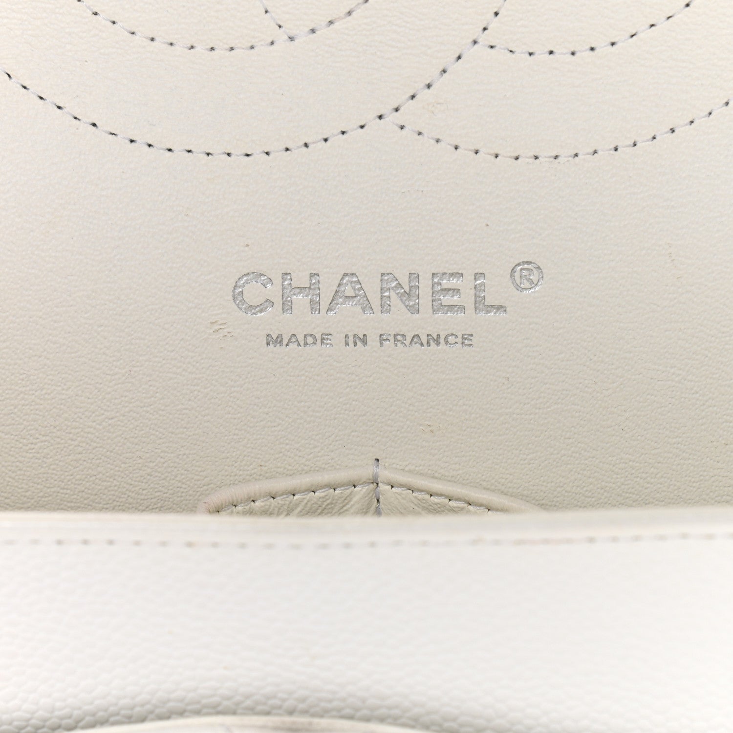 Chanel Caviar Quilted Jumbo Double Flap White 6 of 32